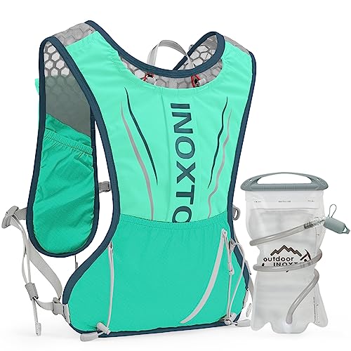 Colete de hidratação para corrida para homens e mulheres Mochila de água para corrida 3L Mochila de hidratação para corrida de trilha Maratona Caminhada (verde)