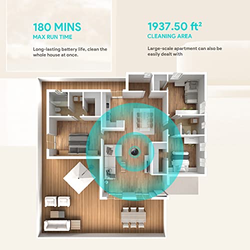 Deenkee Robot Vacuum And Mop Combo, 3000Pa Suction, 180 Mins Runtime, 3500 Mah 3-In-1 Robotit Vacuum Cleaner, Gyroscope Navigation 3.0, Wifi/App/Alexa, Ideal For Pet Hair, Hard Floor #TOP2