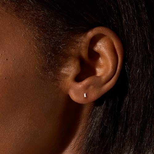 Pure Collection by Ross-Simons Baguette Diamond Flat-Back Stud Earrings in Sterling Silver4