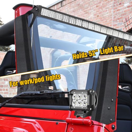 Image of Nilight 52 inch Windshield Light Mount Brackets for Jeep Wrangler TJ 1997-2006
