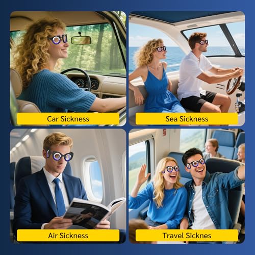 Image of NEOISM Motion Sickness Glasses, Car Sickness Glasses with Full Black Bag
