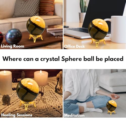 Image of Certified Septarian Crystal Ball for Meditation - Premium Crystal Vastu Items for Home and Feng Shui Items for Good Luck - Ideal for Pooja Supplies and Spiritual Practices (2 inch Inch)