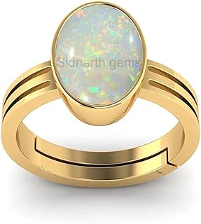 sidharth gems 11.00 Carat 12.00 Ratti Lab Certified Natural Opal Gold Adjustable Ring Opal Gemstone for Men & Women-picture-55