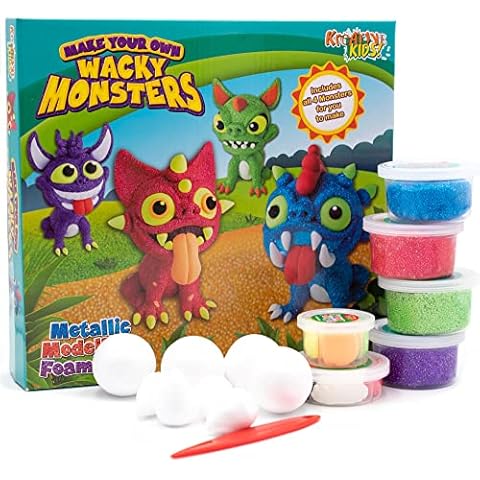 Kreative Kids Modelling Foam Wacky Dinosaurs creates 4 Separate Dinosaurs in with Foam and Dough Cover