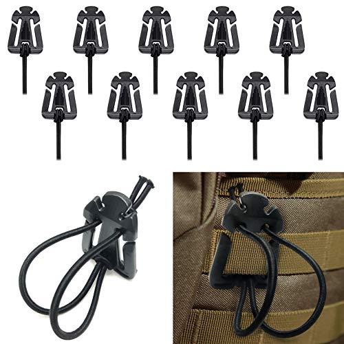 Garud MOLLE Web Dominators with Elastic String, Durable Tactical Strap Clips, Backpack Attachments Accessories, Tactical Gear Clip, Multipurpose Fasteners