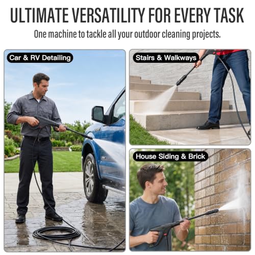 MZK Lightweight Pressure Washer, Portable Power Cleaner with Foam Cannon - Image 4