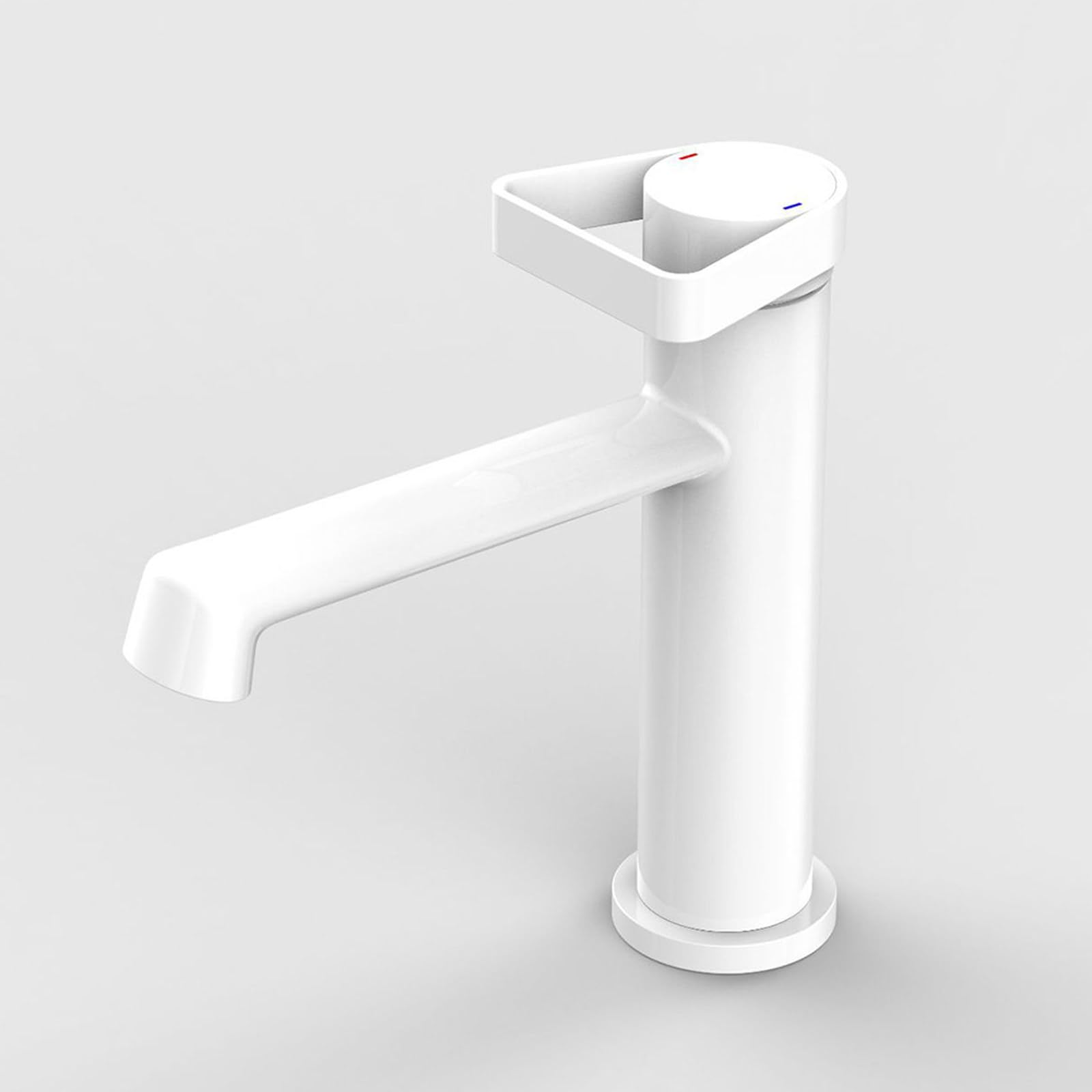 Hcfyauis White Bathroom Single Handle Single Hole Rv Lavatory Vessel Sink With Hot And Cold Water, Bathroom Washbasin Brass Utility Sink