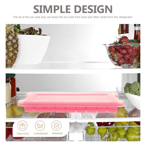 Set de 3 moldes para cubos de hielo de silicona rosa miniatura 7