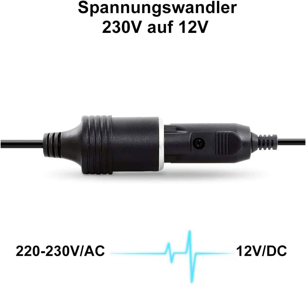 Adapter zigarettenanzünder Steckdose, Spannungswandler 230V auf 12V, 230V auf 12V,Adapter für Kühlbox.KFZ Netzadapter.|10A mit Kühlsystem.