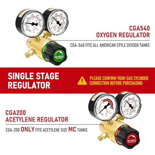 RX WELD Light Duty Portable Outfit Brazing Hvac Torch Kit, Oxy Acetylene Cutting Set, Cylinders Not Included