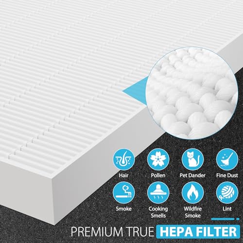 Colorfullife AP-1512HH True HEPA Replacement Filter H13 Compatible with Coway Airmega AP-1512HH Air Purifier and Airmega 200M Air Purifier, Item NO #3304899 (2 HEPA + 8 Carbon Filters)