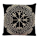 Ofocam Decorative Square Throw Pillow Covers Black Celtic Viking Couch Sofa Bed Pillow Covers Cushio