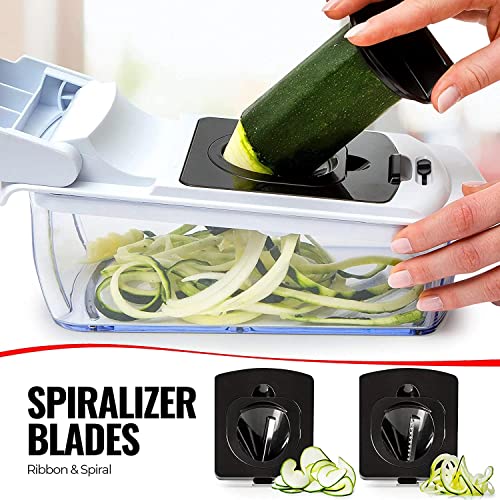 Generic Vegetable Chopper Multifunctional 9 In 1 Pro Onion Chopper, Kitchen Vegetable Slicer Dicing Machine, Peeler, Spiralizer, Lemon Squeezer, Egg Slicer And Separator, Spiralizer And Juicer #TOP1