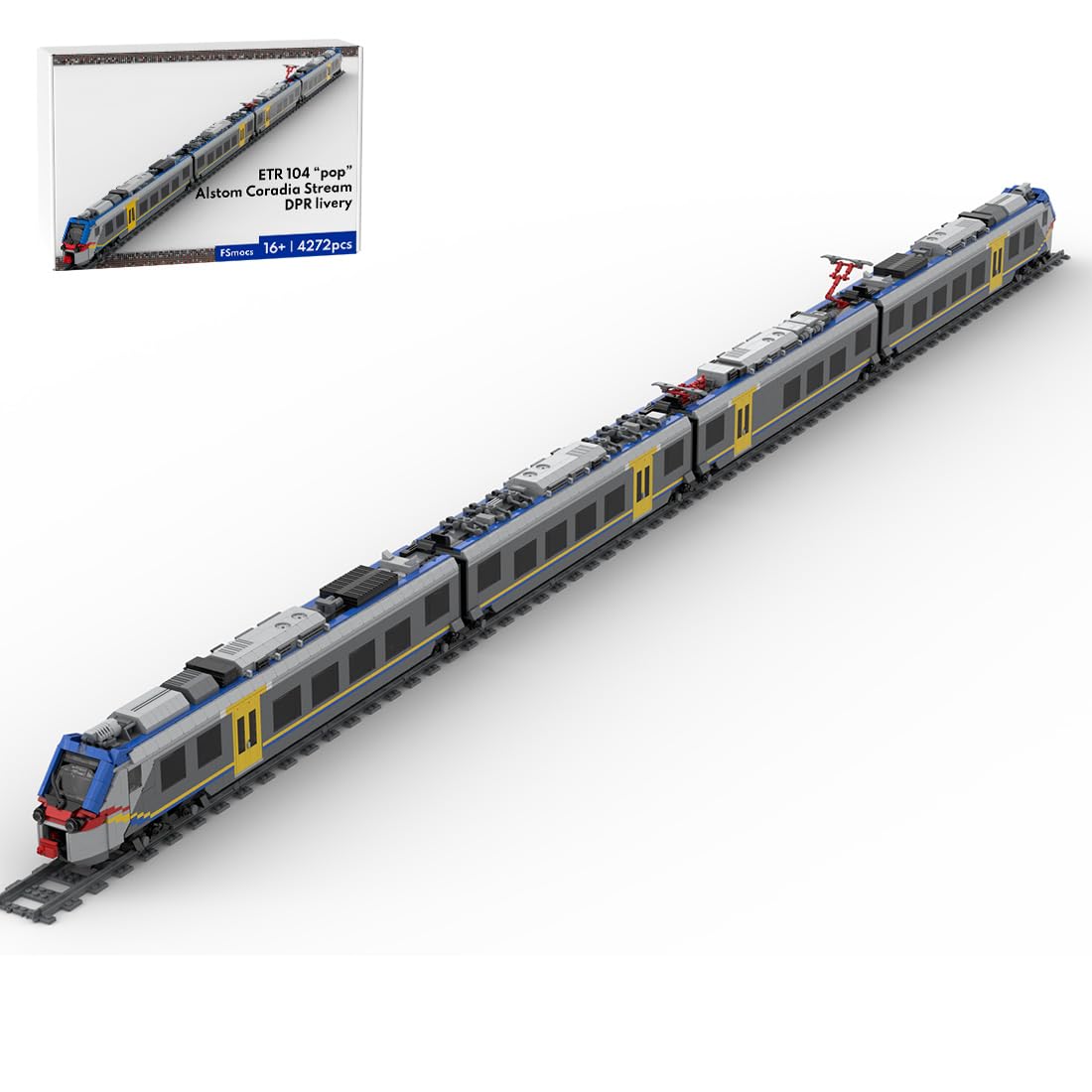 Italienisches ETR104-Elektrotriebzug-Modellset aus Ziegelsteinen (statische Version/4272 Teile)