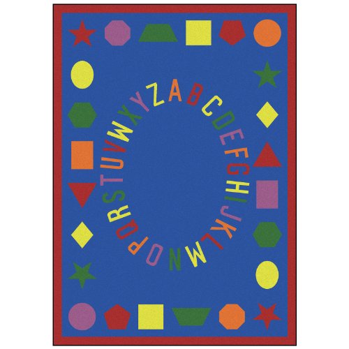 Joy Carpets First Lessons Blue Oval Rug