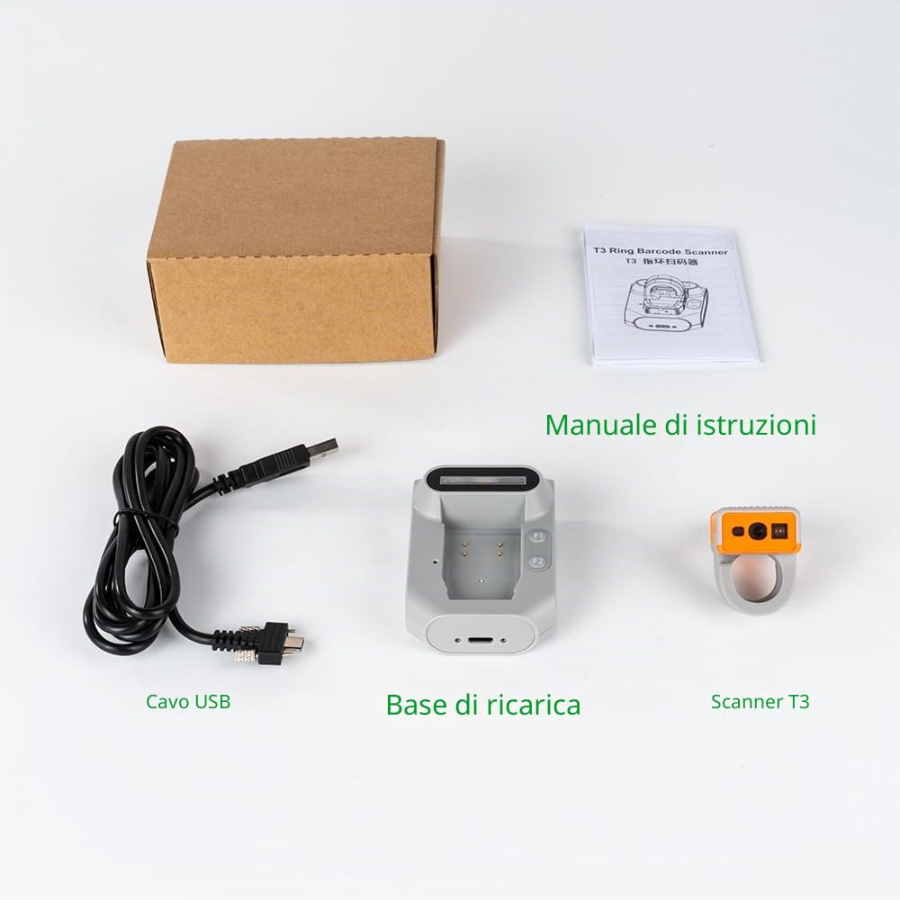 T3 scanner tattile ad anello Bluetooth logistica corriere scanner di codici a barre 2D supporto connessione gateway grado di protezione IP65