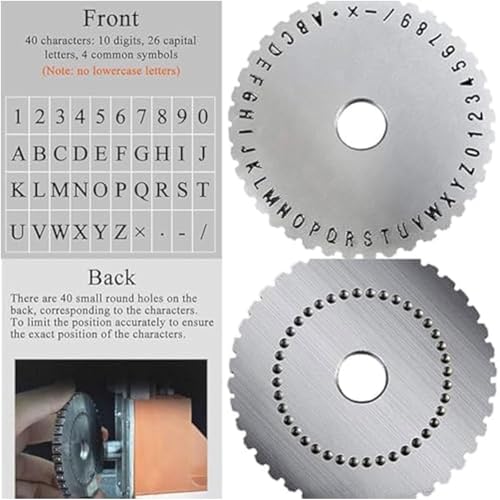Semi-Automatic Embossing Machine - Adjustable Depth & Spacing Nameplate Stamping Tool, Dog Tag Printer for Aluminum, Steel, Copper, PVC Cards, Symbol Marking Device image 2