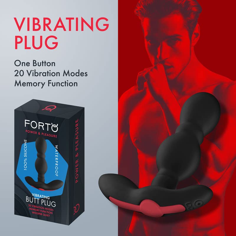 Amazon.com: Forto Vibrating Butt Plug - Whisper Quiet 100% Waterproof  Silicone Vibrating Anal Plug with 20 Modes & Memory Function - Compact,  Flexible & USB Rechargeable Adult Sex Toys for Men &