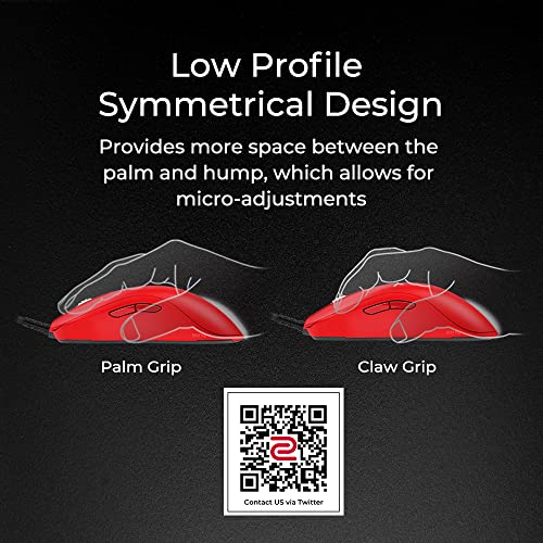 Image of BenQ Zowie FK2-B Special Edition V2 RED Symmetrical Gaming Mouse for Esports |Regular Weight | Paracord Cable & 16-Step Scroll | Driverless | Matte Coating | Medium Size