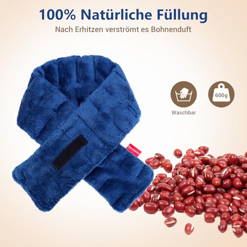 Comfytemp Mikrowelle Wärmeschal Nackenwärmer Halswärmer 18x84cm Körnerkissen Wärmekissen für Hals Nacken Ultraweiche Oberfläche Schal Natürliche Feuchte Wärme Geschenke