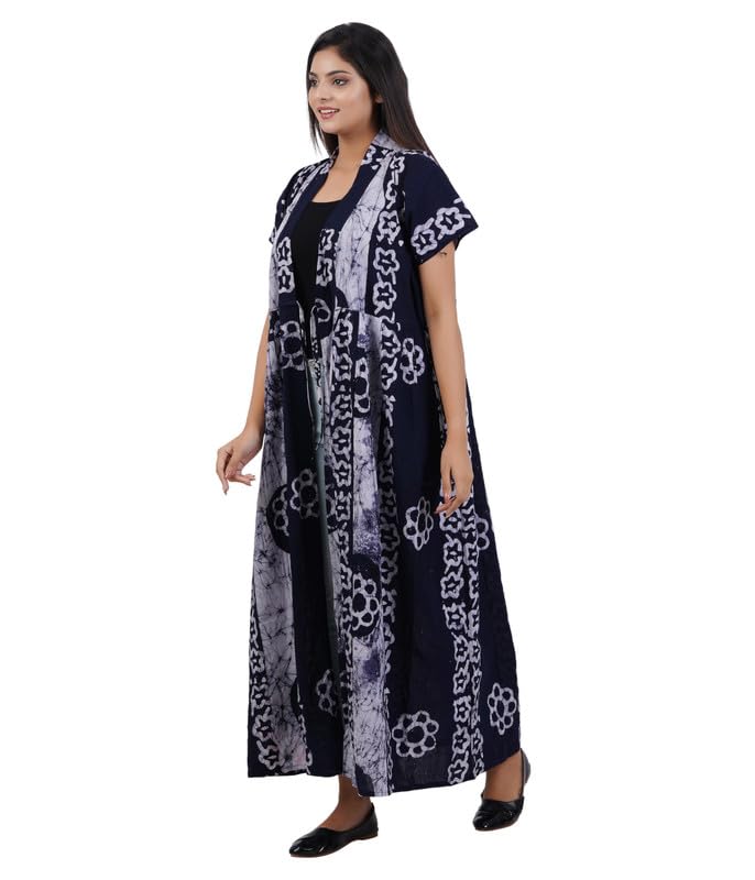 Image of MENMAII Housecoat /Bathrobe[L-4XL] - Full Open Multipurpose Night Gown -a Kind of Adaptive Clothing with Pocket for Women |Full /Calf Length Cotton