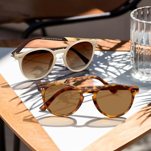 Miniatura 8 de Carfia Gafas De Sol Para Mujer Vintage,Circulares Gafas Polarizadas Mujer,100 Protección Uv