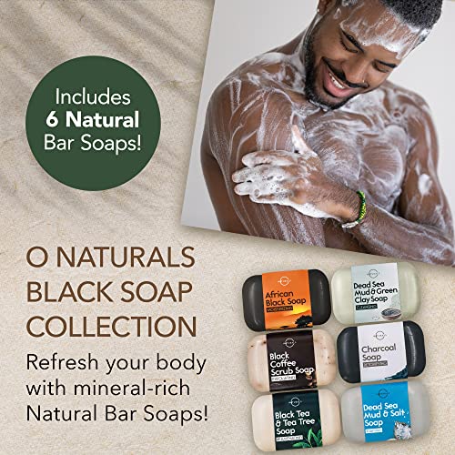 O Naturals Black Soap Bar Collection – Natural Men’s & Women’s Soap for Face and Body, Moisturizing Black Soap Bar for Cleansing, 6 Pack - Image 3