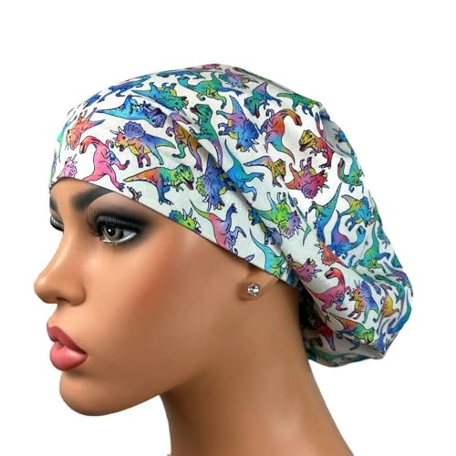 Gorro quirúrgico estampado dinos arcoíris miniatura 1
