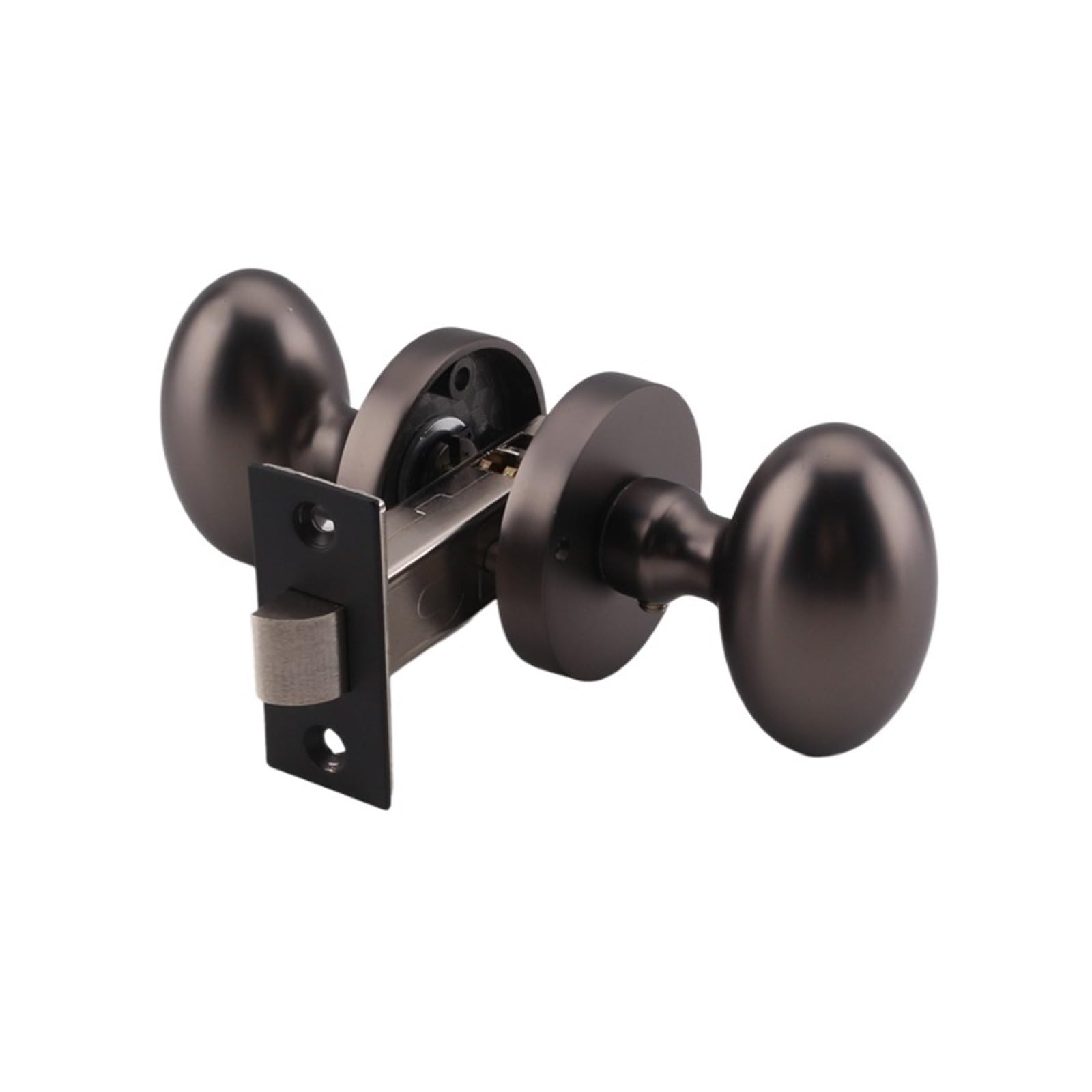 NYRXRYTCA American Ball Lock Indoor Golden Light Luxury Room Door Lock Duck Egg-Shaped Door Handle Bathroom Bathroom Lock Silent Door Lock(GrayBlack)