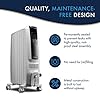 De'Longhi Oil-Filled Radiator Space Heater, Quiet 1500W, Adjustable Thermostat, 3 Heat Settings, Timer, Energy Saving, Safety Features, White, Dragon TRD40615ECA