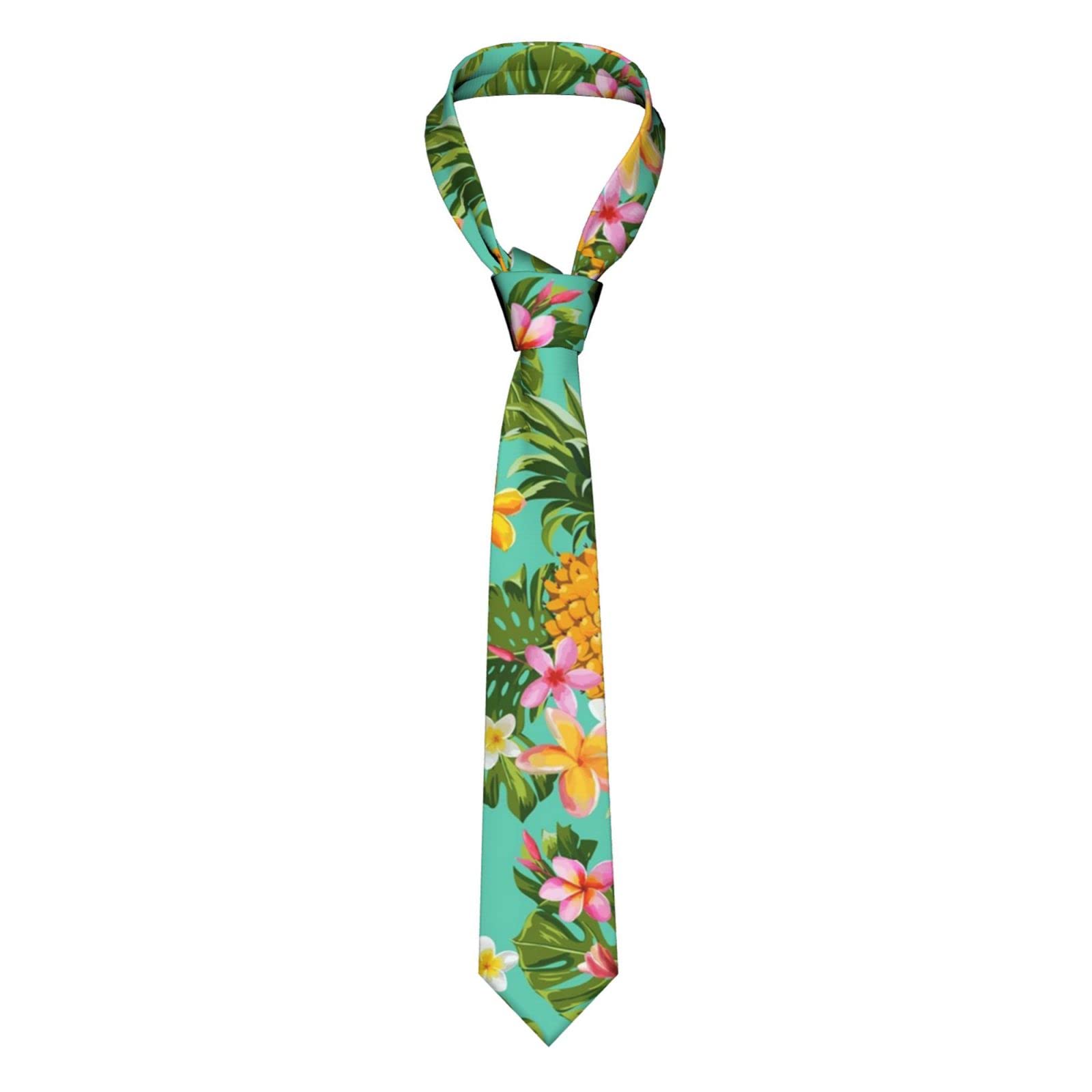Faduni Men's Tropical Fruit Pineapple Printed Ties For Fashion Suit Tie Classic Neck Ties Skinny Tie For Wedding Business Formal Neckties