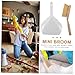 PRETYZOOM Mini Broom and Dustpan Handheld Cleaning Tool Sisal Brush for Home and Office