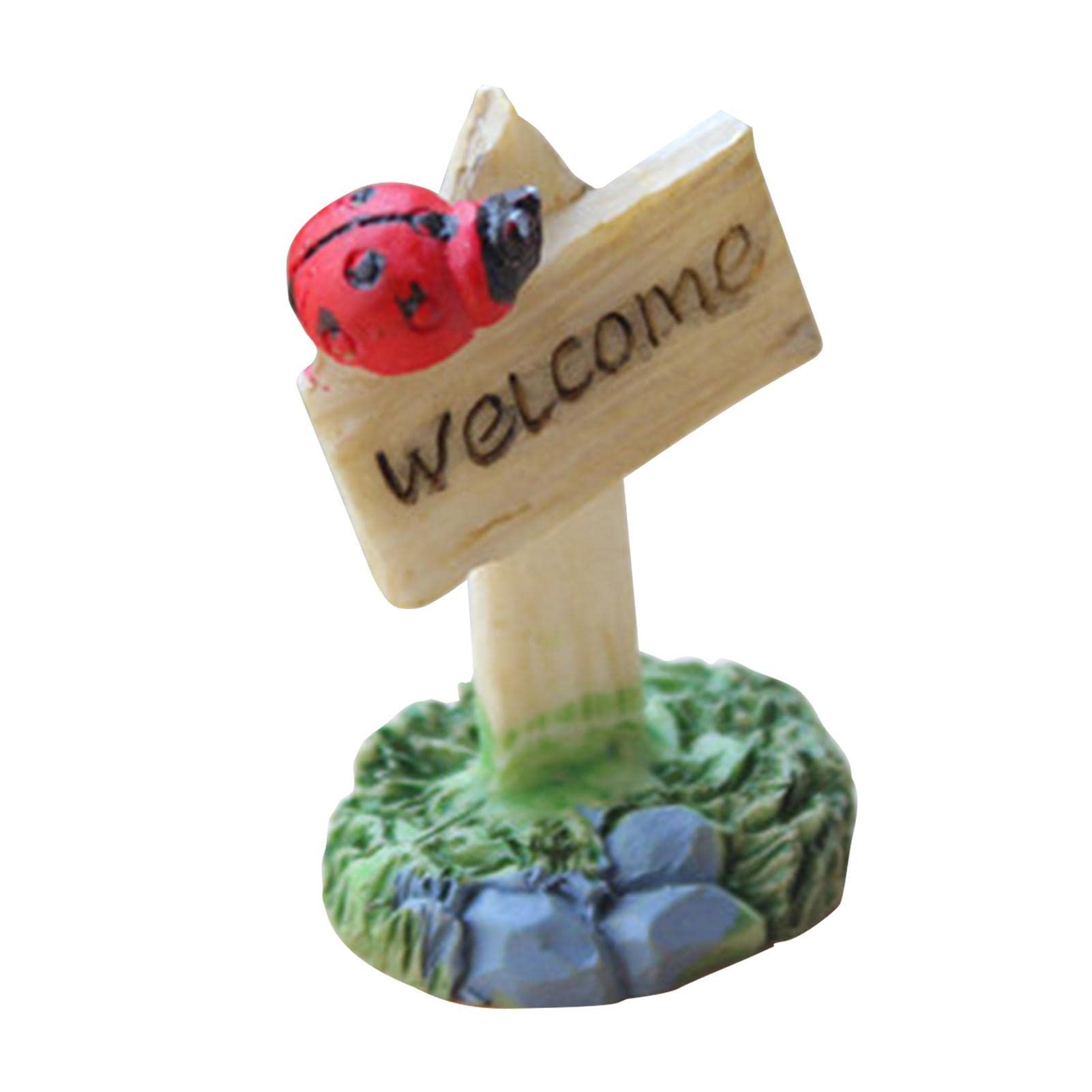 Tumotsit Fairy Garden Welcome Sign - Mini Fairy Garden Signs | Garden Figurines In Miniature Dollhouse Planter Decor In Miniature For Moss Bonsai