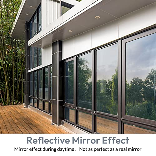 Rabbitgoo Window Privacy Film One Way Window Tint, Static Cling Sun Blocking Anti Uv Glass Door Window Cover, Reflective Mirror Heat Control Tinting Film Home Office thumb #8
