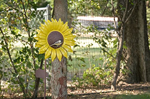 Desert Steel 409-103 Sunflower Feeder – Metal Yard Art/Bird Seedfeeder, 42 x 14 x 14