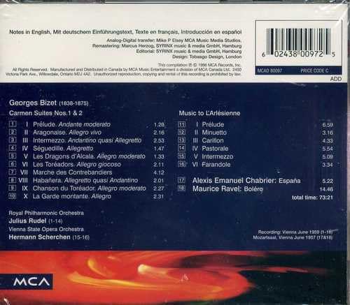 Ravel: Bolero / Bizet: Carmen Suites / Charbrier: Espana [Audio CD] Ravel / Bizet / Chabrier; Ravel and Hermann Scherchen