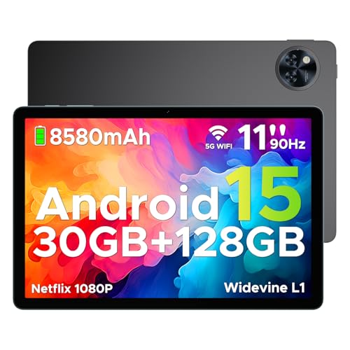 DOOGEE U11 Pro Tablet 11 Pulgadas Android 15, 30GB+256GB/2TB TF 8580mAh, Octa-Core Tableta para Niños con Gemini AI, 90Hz 13MP+5MP, Widevine L1/WiFi5/Face ID/Dobles Altavoces/3.5mm Jack Tablets Gaming