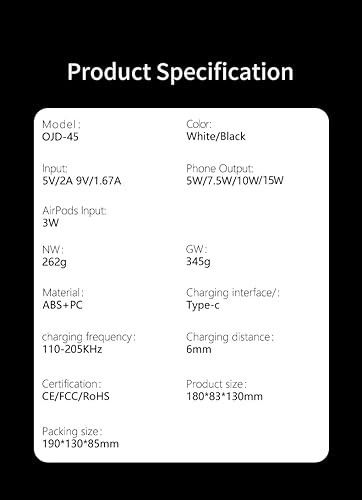 Miniatura 8 de Estación de carga 3 en 1, cargador inalámbrico para iPhone 16, 15, 14, 13, 12, 11 X, Apple Watch, base de carga para AirPods de Lightning (negro,