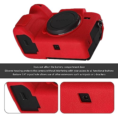 Funda de silicona para cámara Sony Alpha 7R V Easy Hood roja miniatura 4