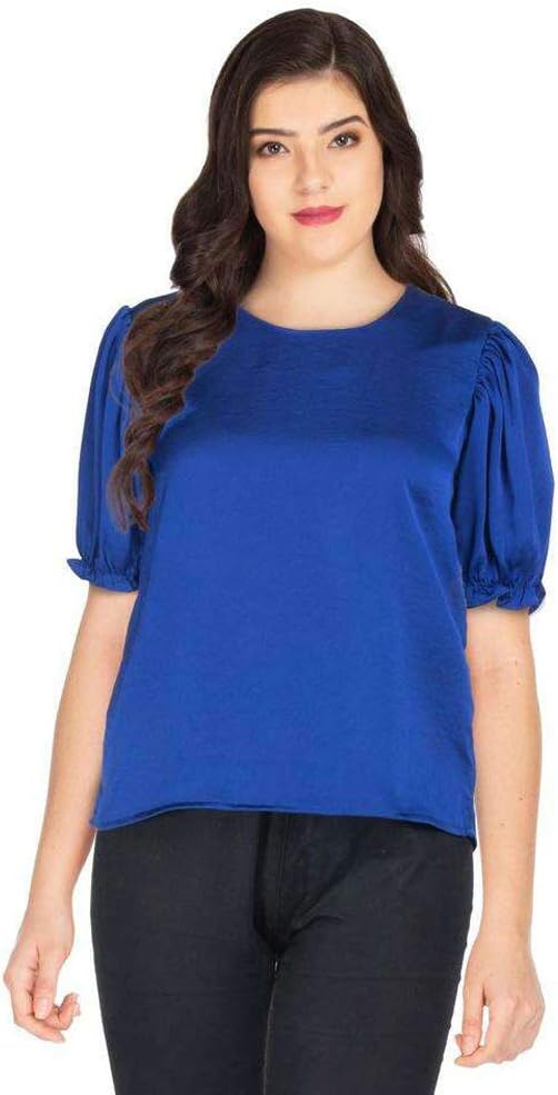 Womens Round Neck Solid Top (206201685-P)