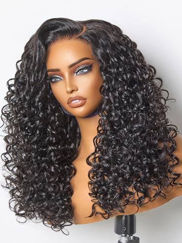 Image of LUVME HAIR All-Day Comfort 5X5 Bouncy Curly 180% Density Glueless Wigs Human Hair Pre Plucked Pre Cut Long Black Wig Lace Closure Wigs Frontal Wigs Human Hair Layered Curly