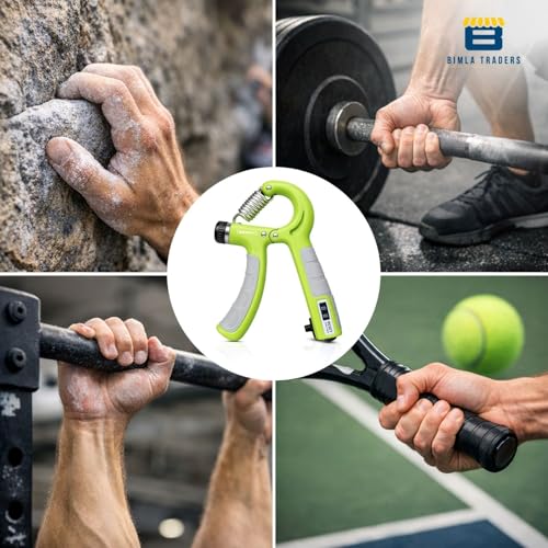 Image of CRAE Hand Gripper with Counter - Adjustable Grip Strengthener, 60 KG Capacity for Forearm, Wrist & Finger Workout Men & Women (Green)