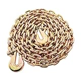 TBAPFS 1/2 Inch x 16 Feet Transport Binder Chain G80 Safey Tow Chain with Grab Hooks 12000 Lbs Safe Work Load for Transporting Towing Tie Down Binding Equipment