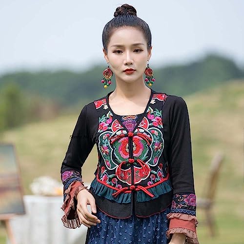 Chaleco de mujer de algodón y lino estilo oriental tradicional 2