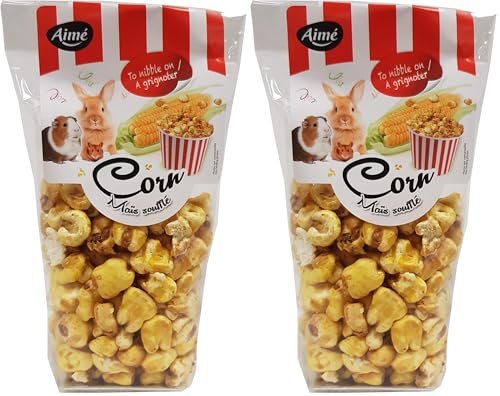 Aime Friandises Snack Grains de mais Soufflés pour Lapins/Rongeurs 50 g (Lot de 2)