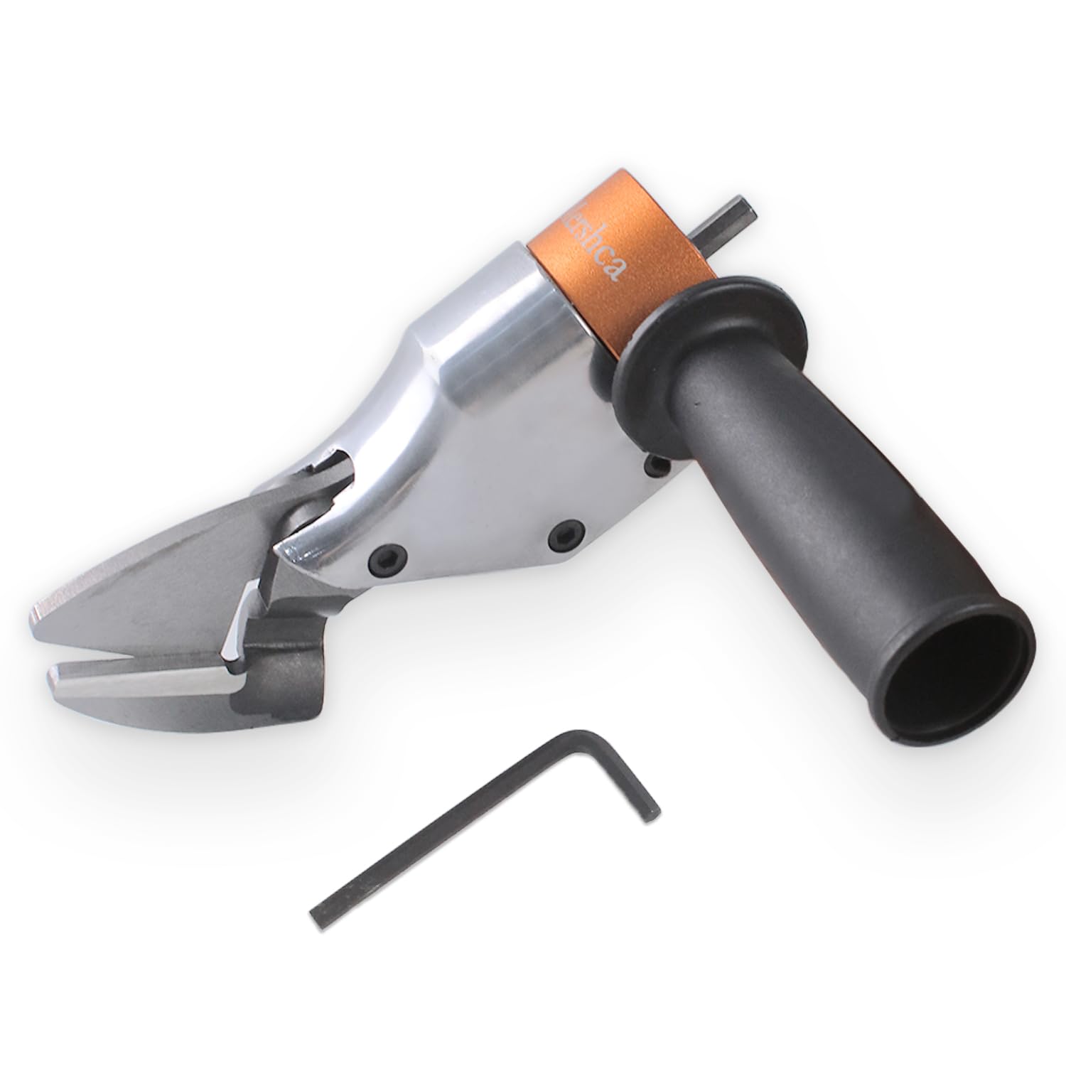 Mershca Professional Sheet Metal Cutter Drill Attachment, Heavy Duty Metal Shear Attachment with 360° Pivoting Handle, Power Tool Accessory for Curved