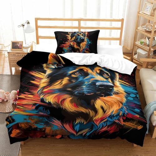 Parure de couette Berger Allemand lit enfant pour chambre cosy