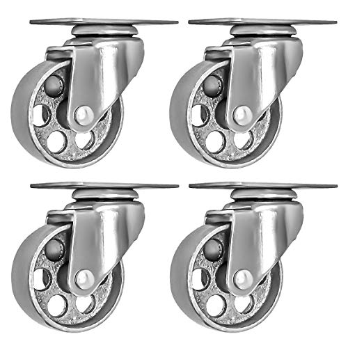 Online Best Service 3" Steel Plate Caster Wheels, Set of 4, No Brake by Online Best Service - Used condition - US$17.87