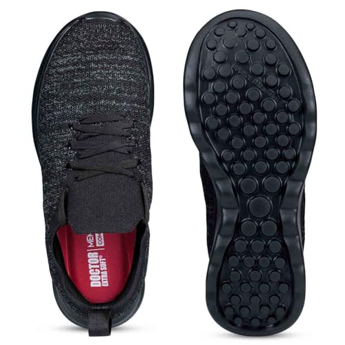 Image of DOCTOR EXTRA SOFT Men's Running & Walking Shoes Lightweight Comfortable Slip-On Sports Sneakers with Memory Foam Cushion, Breathable Knitted Upper, Anti-Slip Sole Flexible Gym Training Shoes D-2013