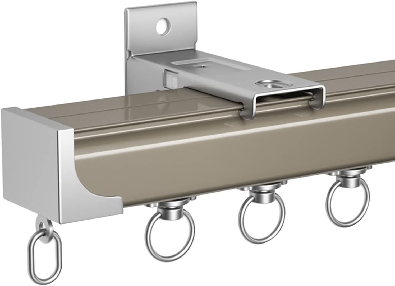 Shower Curtain Track with Pulley, Extra Long Room Divider Hangers Curtain Rail/Sliding Brackets for Hospital RV, Ceiling/Wall Mount,Wall Mount 61cm/2ft